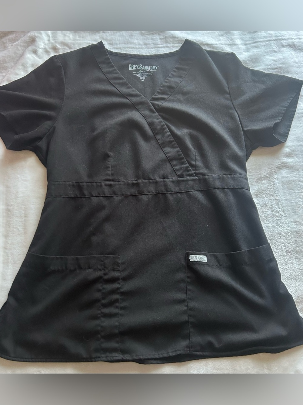 Grey's Anatomy Black V-Neck Scrub Top